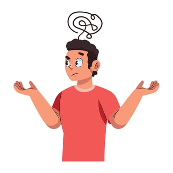 A man with a thought bubble on his head vector