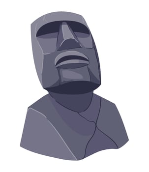An easter island statue with a face vector