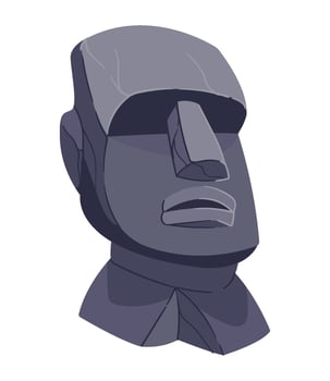 chile moai statue monument illustration vector