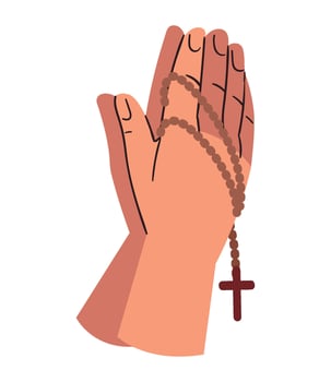 Rosary necklace illustration isolated design vector