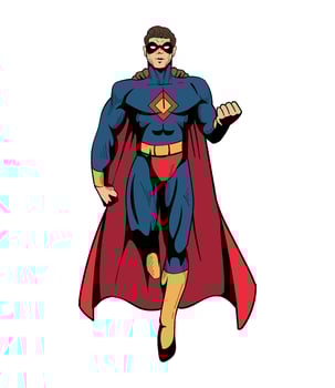 Superhero cartoon illustration vector