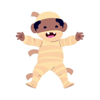 A cartoon character dressed as a mummy vector