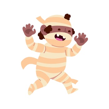 A cartoon character dressed in a mummy costume vector
