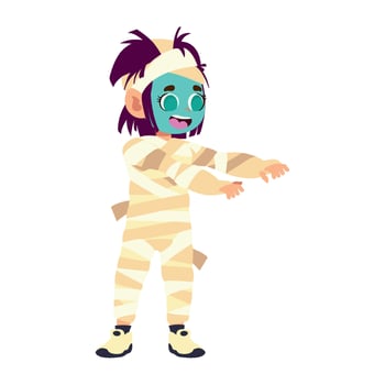 A cartoon character dressed as a mummy vector