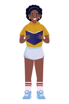 An illustration of a girl reading a book vector