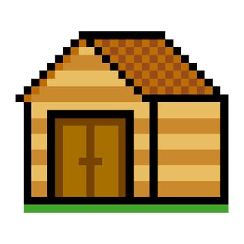 Garden shed in pixel art style vector