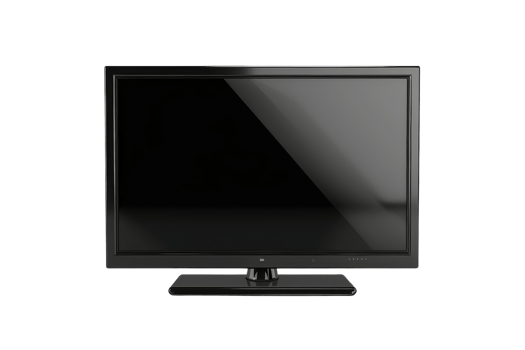 Black Flat Screen TV Isolated png