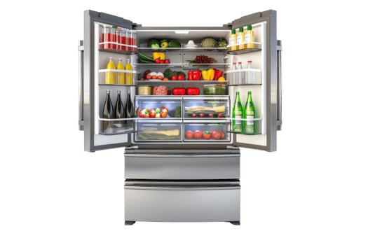 Open Refrigerator Full of Food png