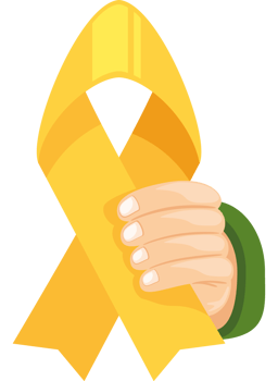 hand hold yellow ribbon july is sarcoma awareness month png