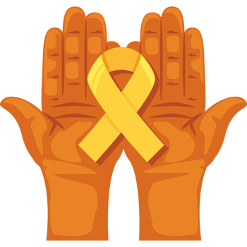 sarcoma cancer month hands with yellow ribbon png