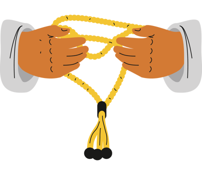 muslim praying hands holding rosary png