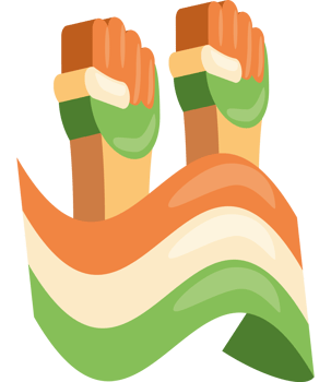 indian hands holding tricolor flag independence day png