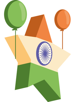 happy republic day with tricolor star png