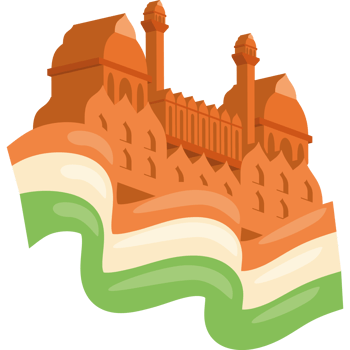 indian flag with famous monument for independence day png