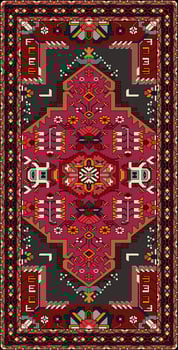 Old carpet decorated with flowers, Persian carpet room decoration carpet vector