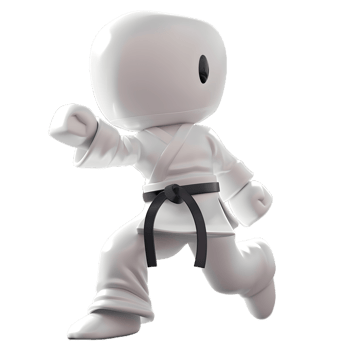 a white character in a karate outfit png