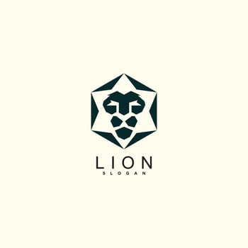 Lion logo design with a modern concept for wall decoration vector