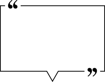 Quote Box Frame for speech quotation marks vector