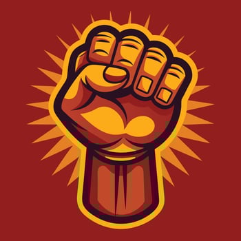 Fist Emblem Powerful Bold Symbol vector