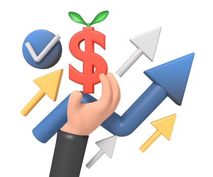 Finance increasing becoming financially success full and capital growth concept png