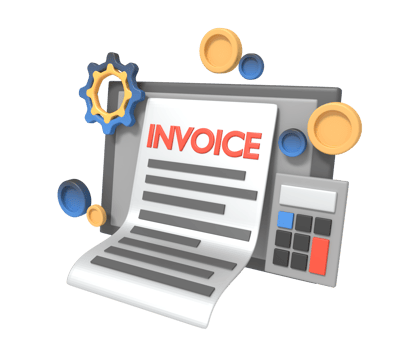 Calculating business invoice concept png
