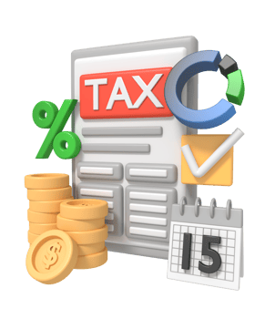 Preparing document for tax calculation taxation concept png