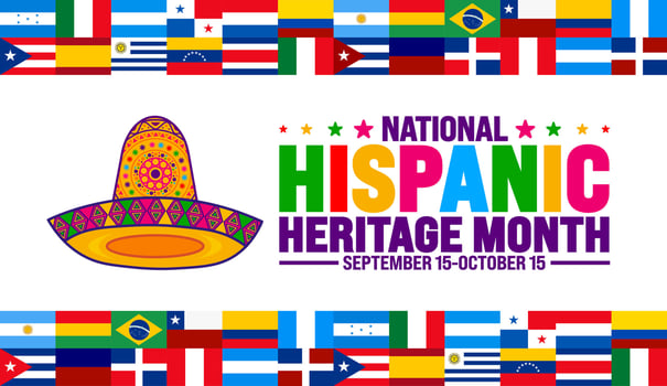 National Hispanic Heritage Month festival world flag background or banner template. use to banner, card, poster, placard, design template with unique shapes. vector