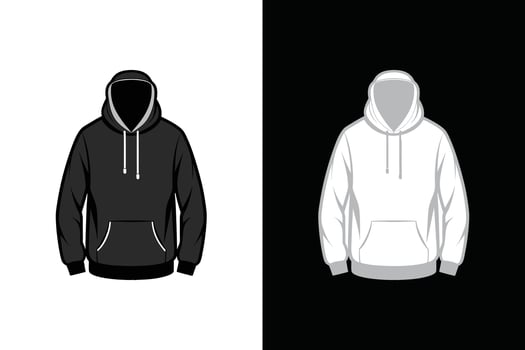 Black and white Unisex Hoodie Mock up vector