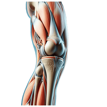 the human knee, showing the muscles and ligaments png
