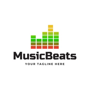 Music beats logo design template vector