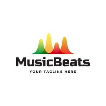 Music beats logo design vector