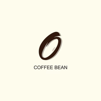 A brown and white logo with coffee beans house vector
