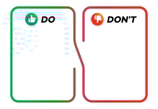 Do and dont infographic modern gradient style vector