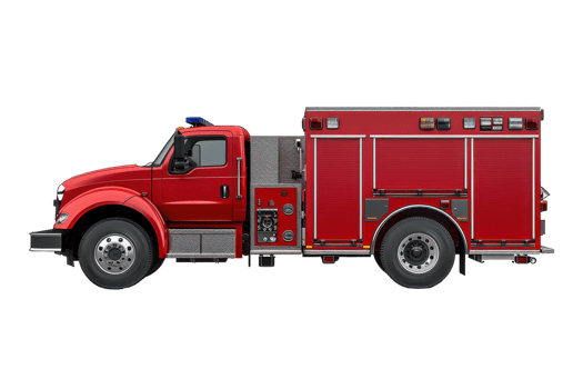 Fire Truck On Transparent Background. png