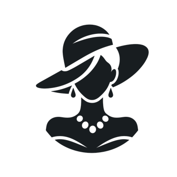 a woman in a hat and necklace icon png
