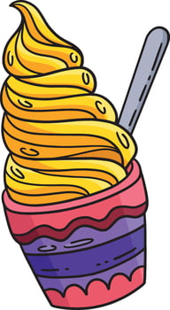 Soft Serve Ice Cream Cartoon Colored Clipart vector