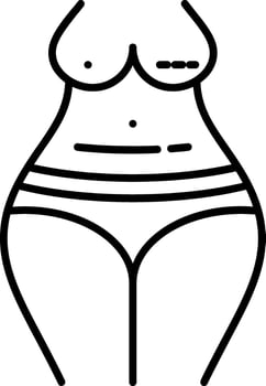 Breast Surgery Line Icon vector