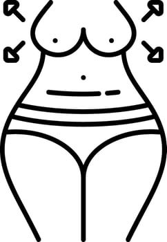 Breast Enlargement Line Icon vector