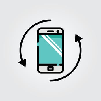Colored outline rotation icon logo illustration design, for smartphone features theme design vector