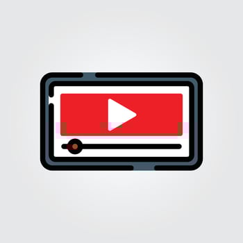 Colored outline streaming icon logo illustration design, for smartphone features theme design vector