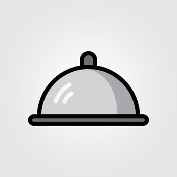 Colored outline dish icon logo illustration design, for cooking theme design vector