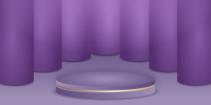 3d background products display podium with platform. stand to show cosmetic product on podium 3d. Stage showcase on pedestal display background studio vector