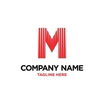 letter m logo design in modern style vector