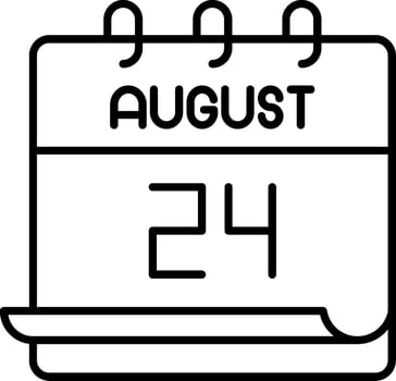 August 24 Icon vector