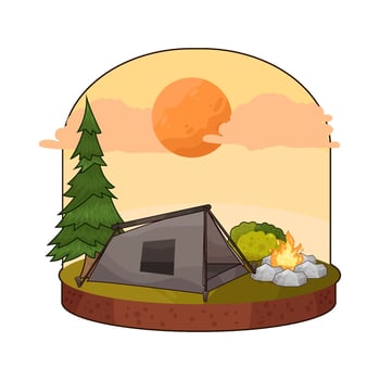 comfortable black tent illustration vector