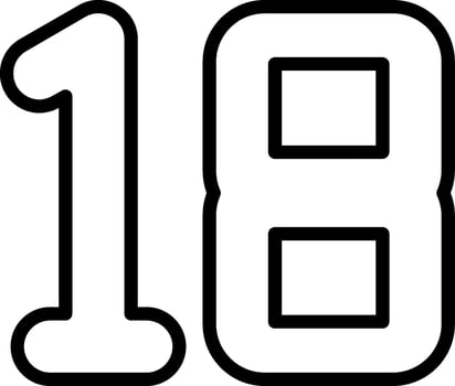 Eighteen Line Icon vector