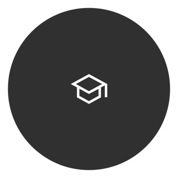 a graduation cap icon in a black circle png