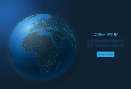 Illustration of a globe on dark background vector