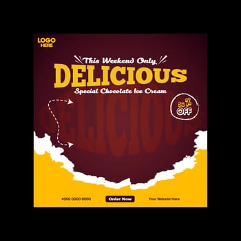 ice cream sale post design and social media banner template vector