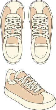 Sneakers shoes , Sneakers in flat style, Sneaker cartoon illustration, sneakers set with different colors vector